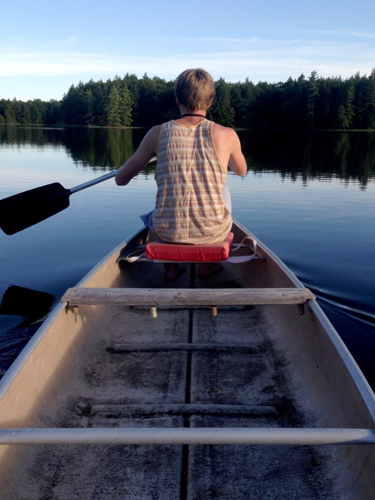 paddling canoe